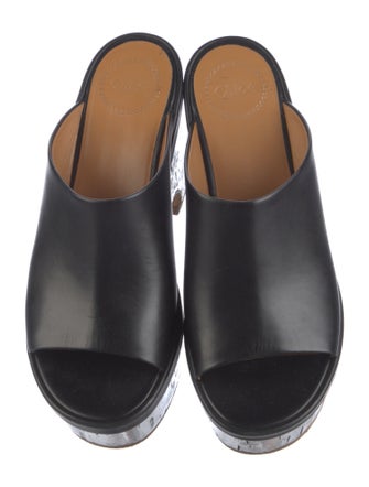 Chloé Leather Distressed Accents Slides
