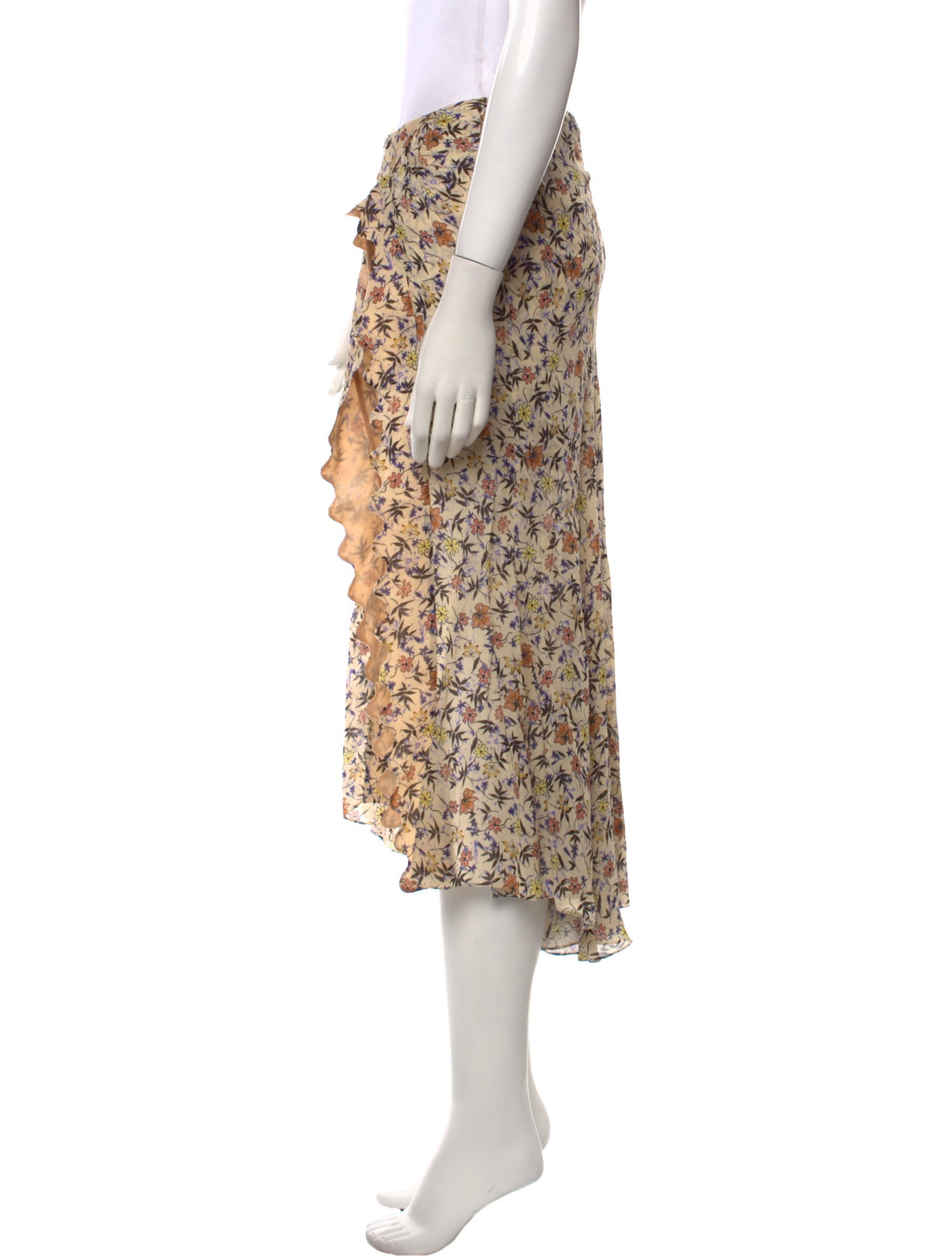 Chloé Floral Print Midi Length Skirt