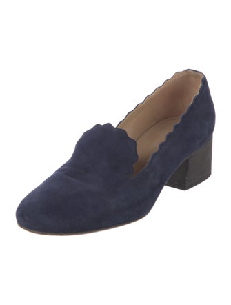 Chloé Suede Scalloped Accent Pumps