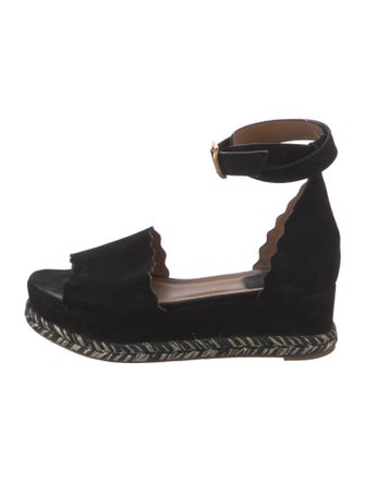 Chloé Suede Scalloped Accent Espadrilles