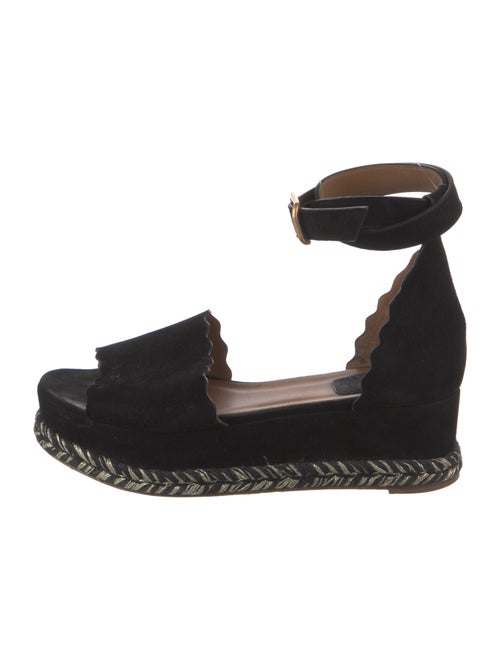 Chloé Suede Scalloped Accent Espadrilles