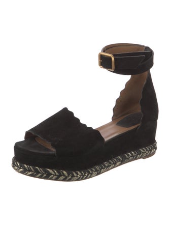 Chloé Suede Scalloped Accent Espadrilles