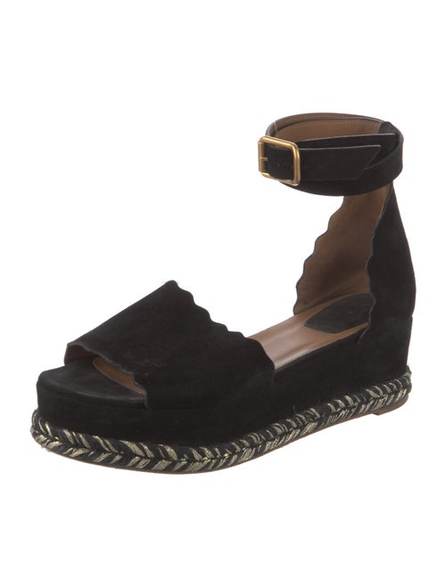 Chloé Suede Scalloped Accent Espadrilles