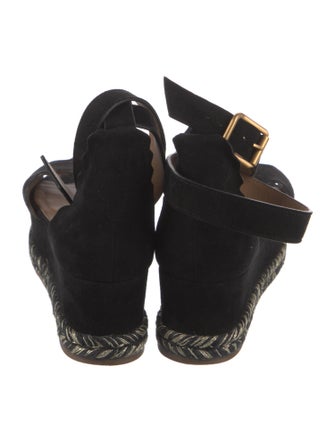 Chloé Suede Scalloped Accent Espadrilles