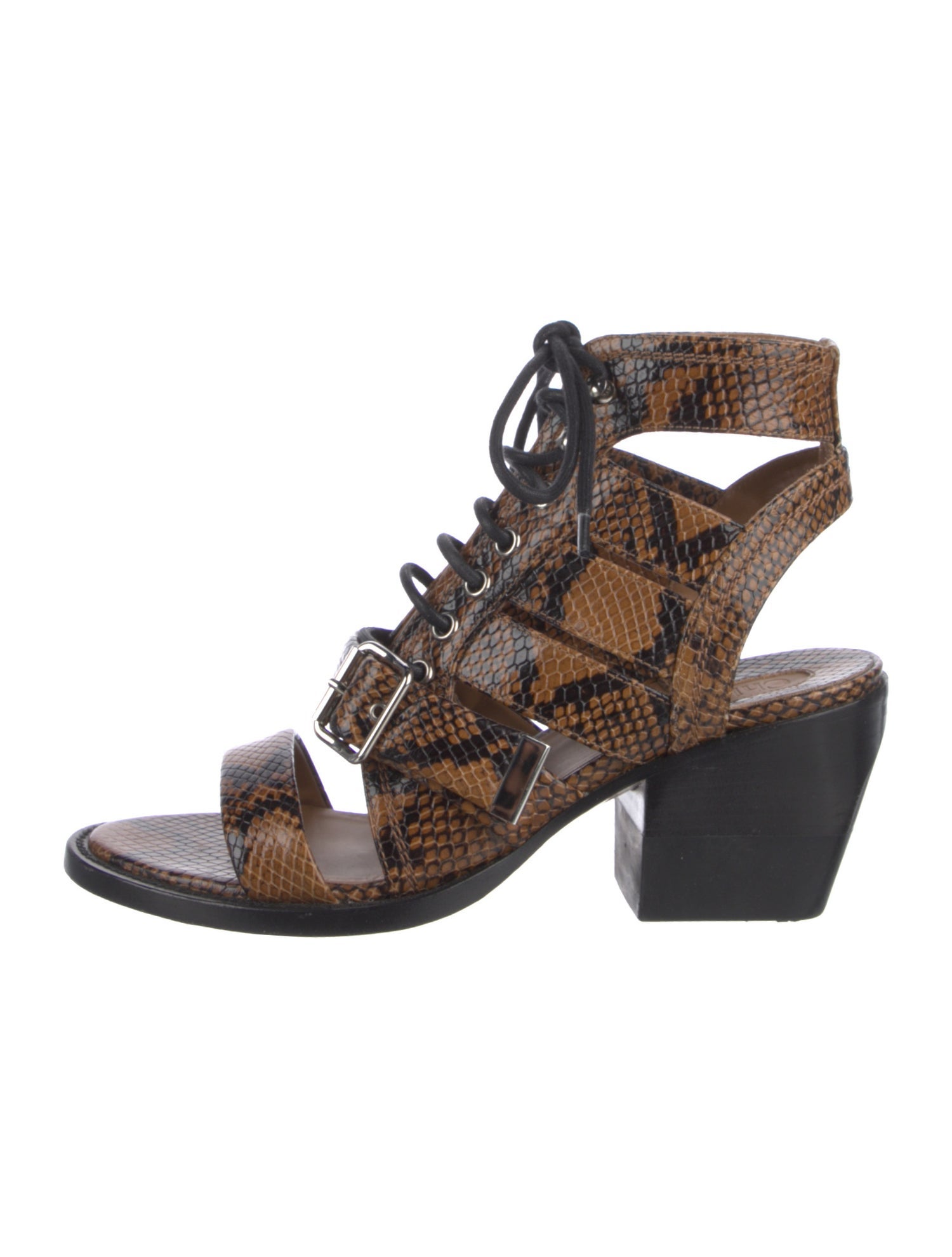 Chloé Leather Animal Print Gladiator Sandals
