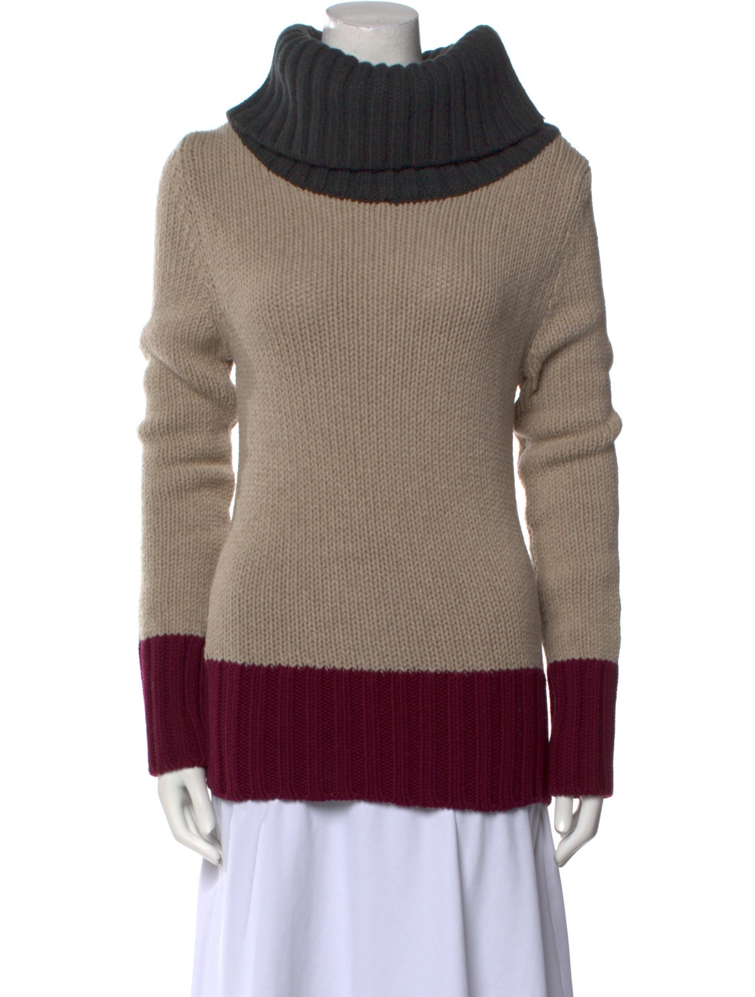 Chloé Virgin Wool Colorblock Pattern Sweater