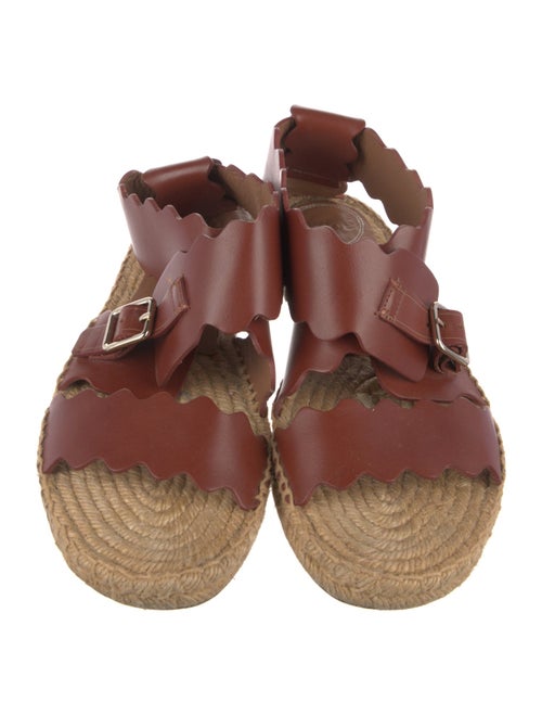 Chloé Leather Scalloped Accent Espadrilles