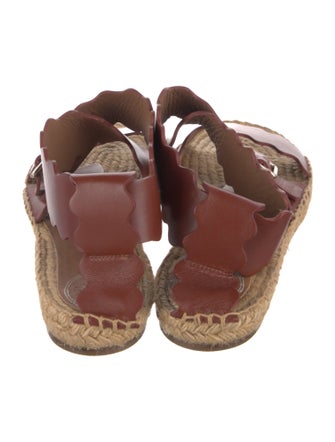 Chloé Leather Scalloped Accent Espadrilles