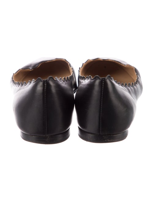 Chloé Leather Scalloped Accent Ballet Flats