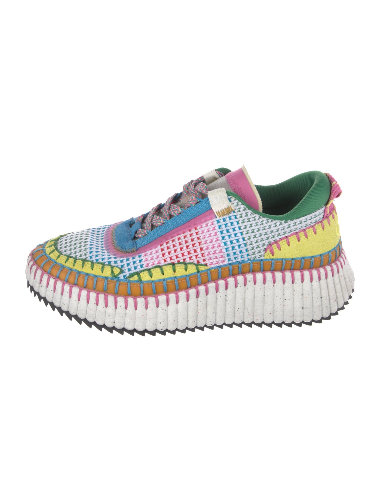 Chloé Patterned Whipstitch Trim Sneakers