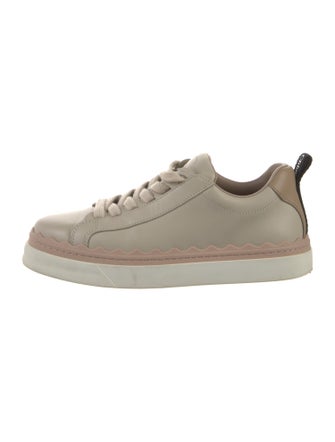 Chloé Leather Scalloped Accent Sneakers