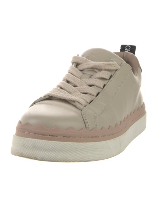 Chloé Leather Scalloped Accent Sneakers
