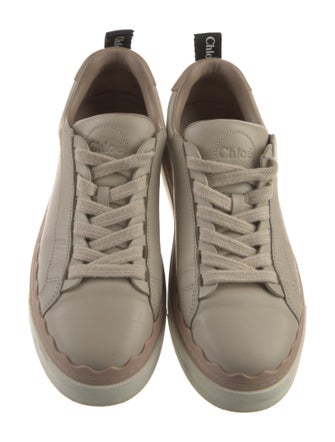 Chloé Leather Scalloped Accent Sneakers