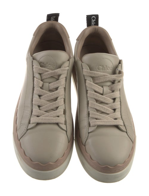 Chloé Leather Scalloped Accent Sneakers