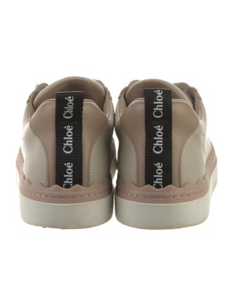 Chloé Leather Scalloped Accent Sneakers