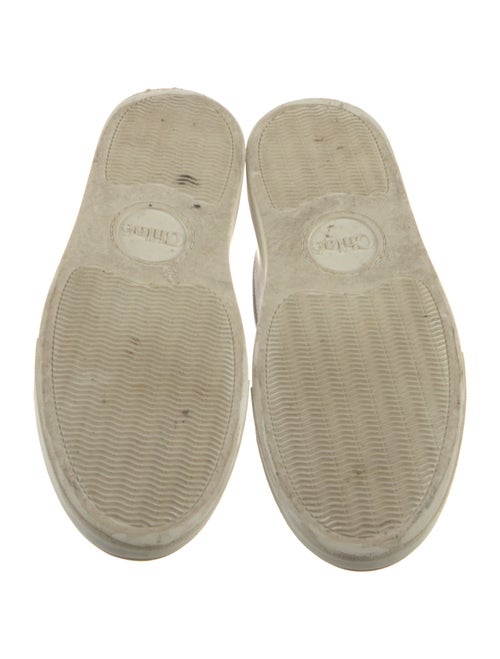 Chloé Leather Scalloped Accent Sneakers