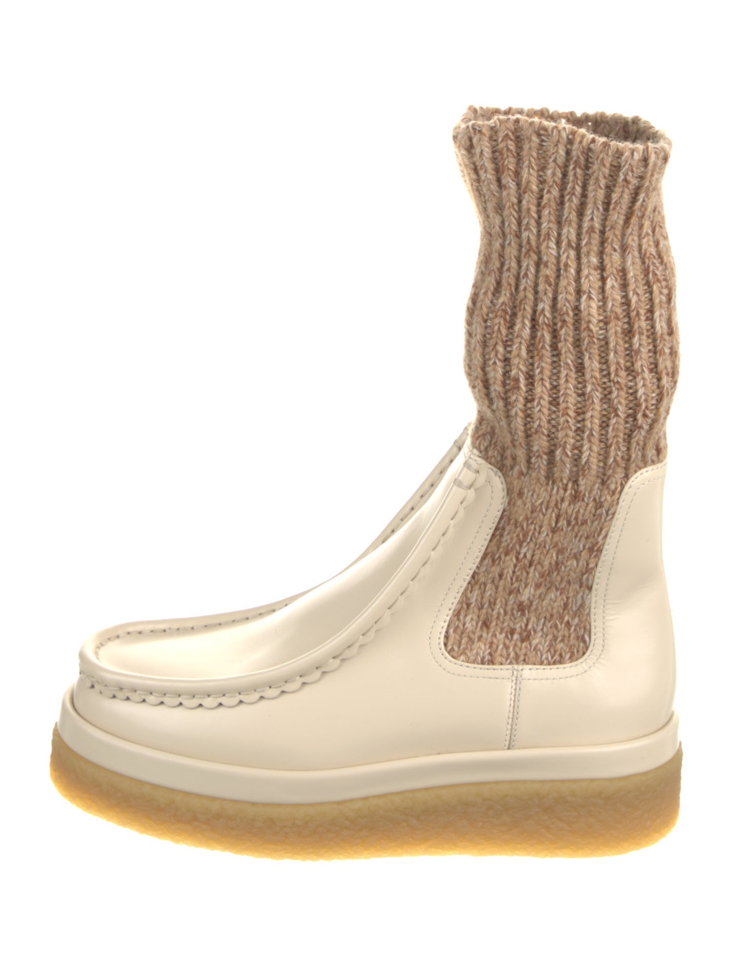 Chloé Leather Colorblock Pattern Sock Boots