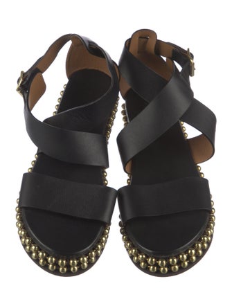 Chloé Leather Beaded Accents Sandals