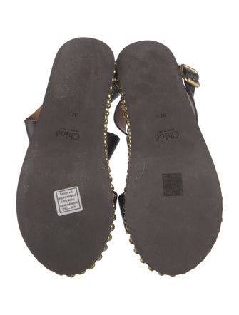 Chloé Leather Beaded Accents Sandals