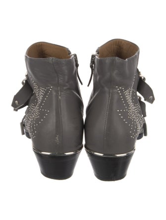Chloé Leather Studded Accents Western Boots