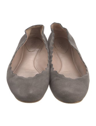 Chloé Suede Scalloped Accent Ballet Flats