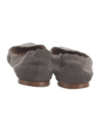 Chloé Suede Scalloped Accent Ballet Flats
