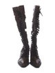 Chloé Embossed Leather Animal Print Lace-Up Boots