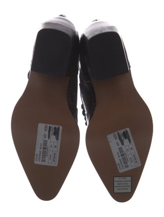 Chloé Embossed Leather Animal Print Lace-Up Boots