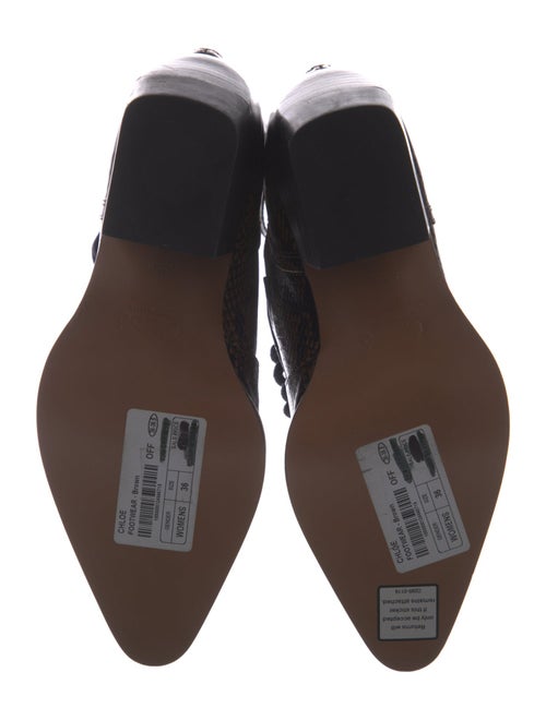 Chloé Embossed Leather Animal Print Lace-Up Boots