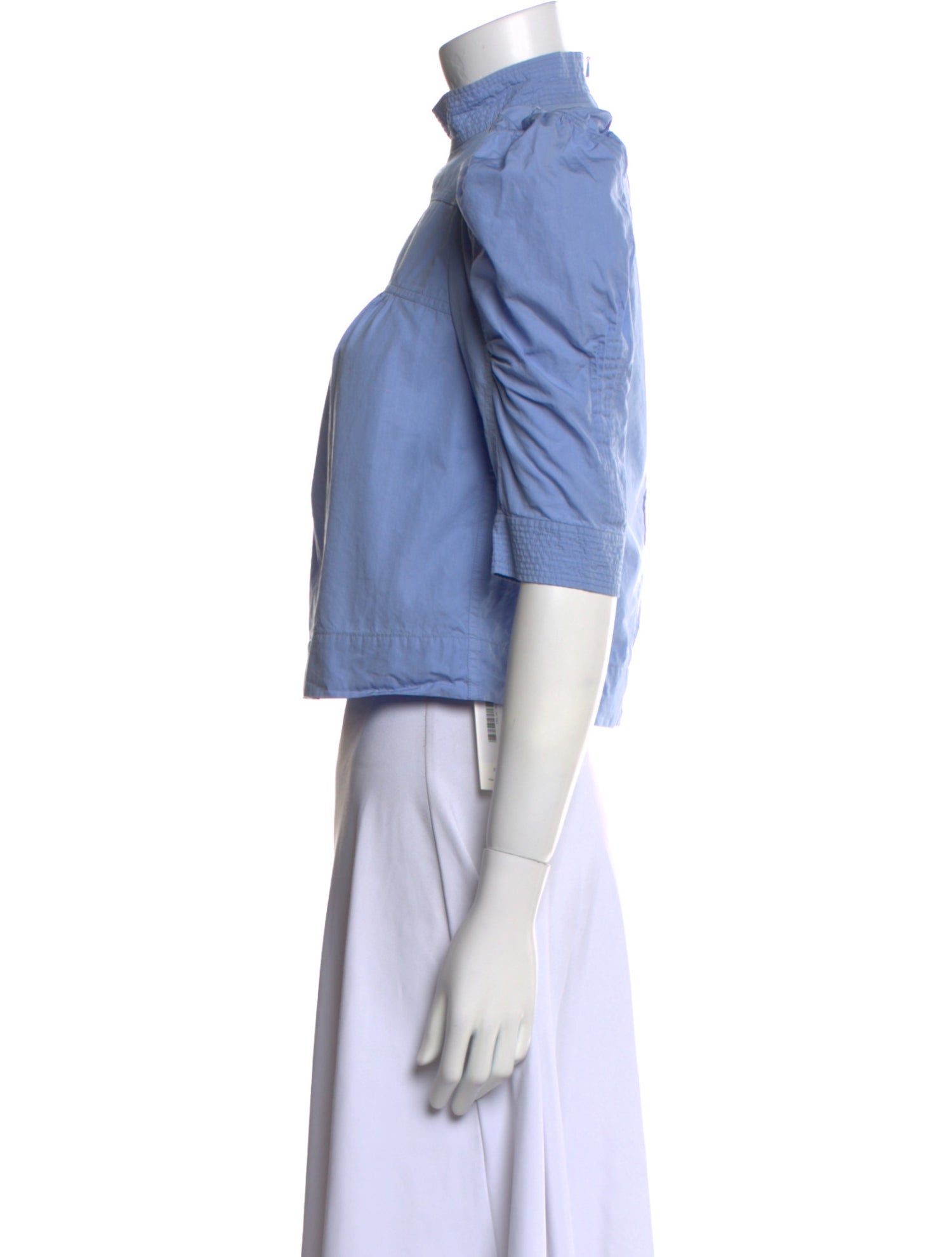 Chloé Mock Neck Short Sleeve Crop Top