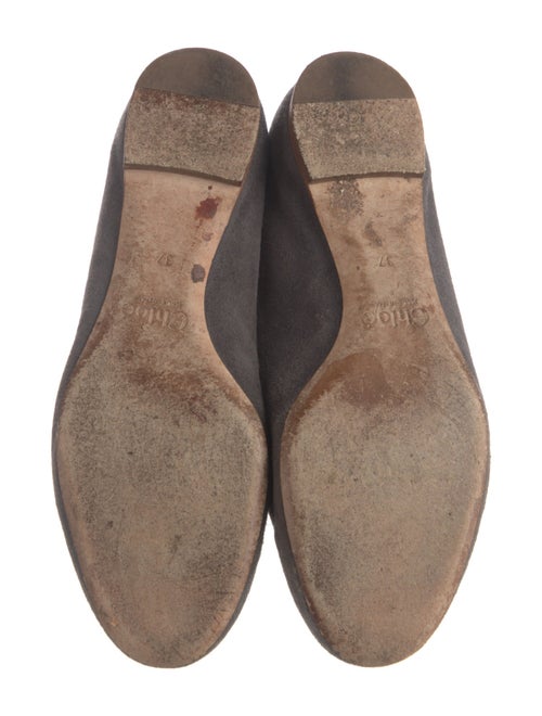 Chloé Suede Scalloped Accent Ballet Flats