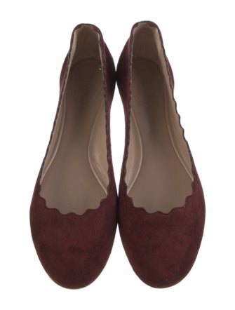 Chloé Suede Scalloped Accent Flats