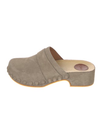 Chloé Suede Studded Accents Mules