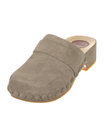 Chloé Suede Studded Accents Mules