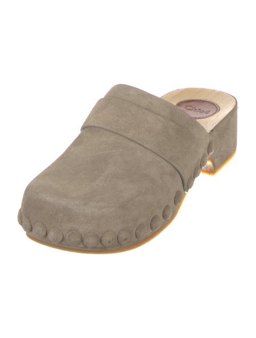 Chloé Suede Studded Accents Mules