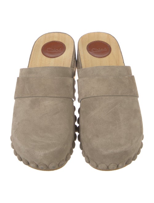 Chloé Suede Studded Accents Mules