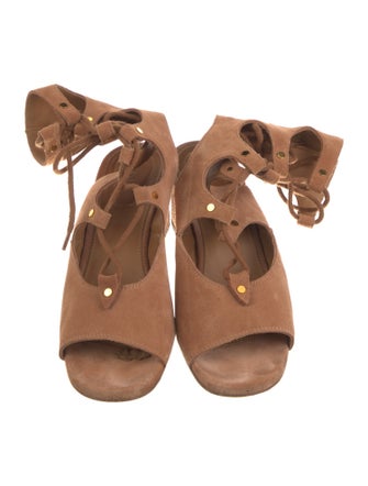 Chloé Suede Studded Accents Gladiator Sandals