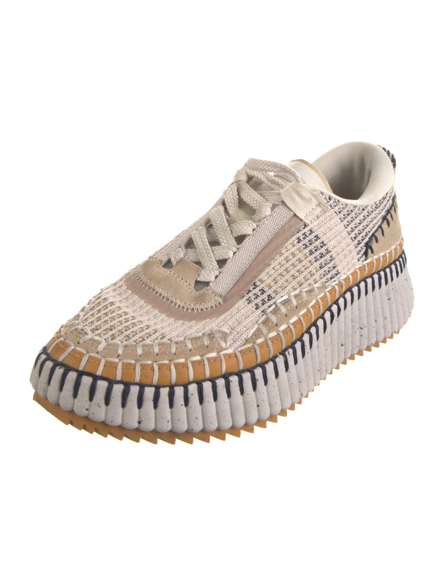 Chloé Printed Whipstitch Trim Sneakers