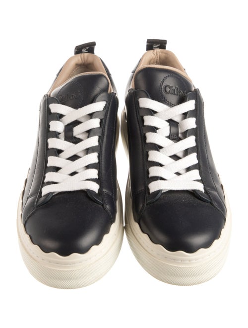 Chloé Leather Scalloped Accent Sneakers