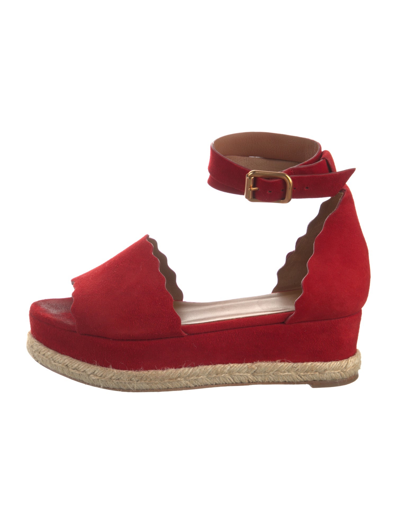 Chloé Suede Scalloped Accent Espadrilles