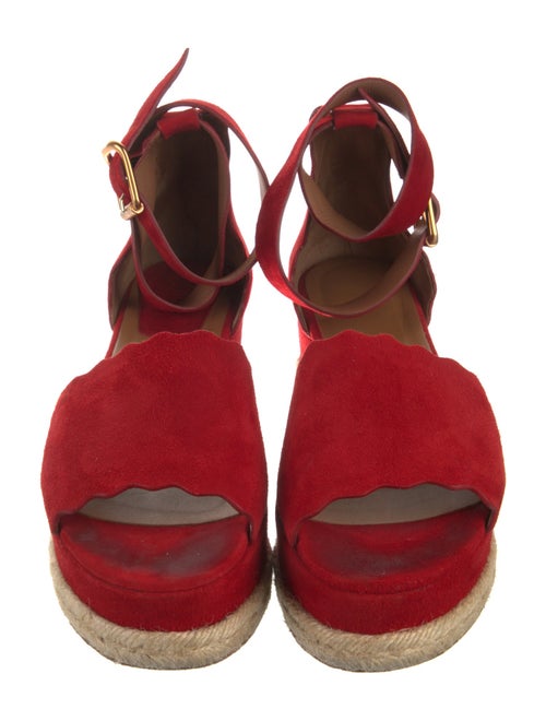 Chloé Suede Scalloped Accent Espadrilles