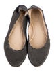 Chloé Leather Chain-Link Accents Ballet Flats
