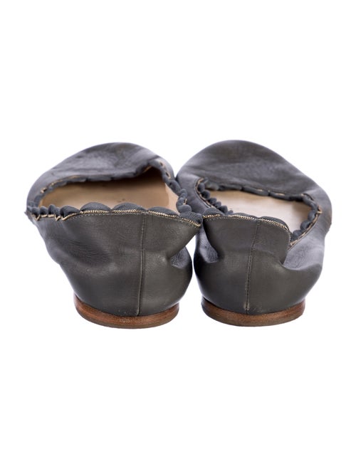 Chloé Leather Chain-Link Accents Ballet Flats