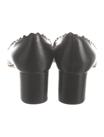 Chloé Leather Scalloped Accent Pumps