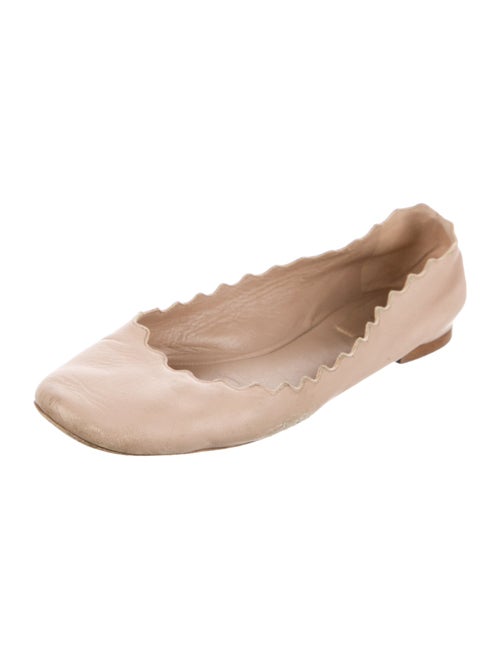 Chloé Leather Scalloped Accent Ballet Flats