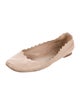 Chloé Leather Scalloped Accent Ballet Flats
