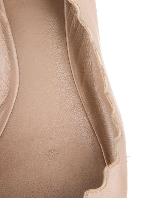 Chloé Leather Scalloped Accent Ballet Flats