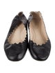 Chloé Leather Scalloped Accent Ballet Flats