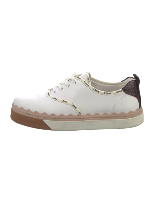 Chloé Leather Colorblock Pattern Sneakers