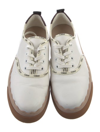 Chloé Leather Colorblock Pattern Sneakers